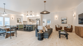 Coeur D'alene apartment for rent - A living room with a couch, chairs, and a coffee table at Falls Creek Apartments in ID,