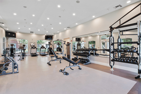 Sacramento apartment for rent - Fitness Room Weights Area l Villagio Luxury Apartment In Sacramento CA