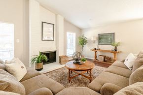 Tyler townhouse for rent - Seating near fireplace  l Tyler Texas Apartments For Rent