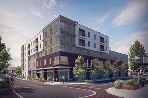 South San Francisco apartment for rent - Rendering of exterior building at Grand and Linden Family Apartments, South San Francisco