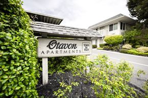 Novato apartment for rent - a monument sign in front of a building at OTAVON APARTMENTS, Novato, 94947