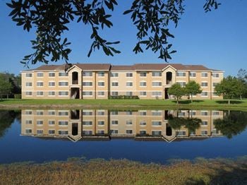Lake near the building 