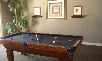 Game room with pool table