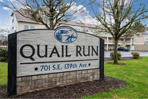 Vancouver townhouse for rent - a sign for the a sign for the quail run apartments Apartments, Vancouver, WA