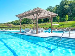 Parkville apartment for rent - a swimming pool with a pavilion next to a pool