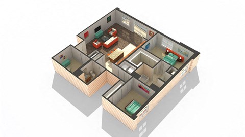 Floor plan for 2 beds, 2 baths, 1620 sqft