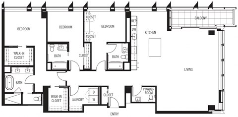 Floor plan for 3 beds, 3.5 baths, 2315 sqft