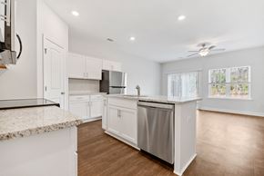 Savannah townhouse for rent - Cottonvale Towns in Savannah, GA photo of kitchen with open concept view of living room