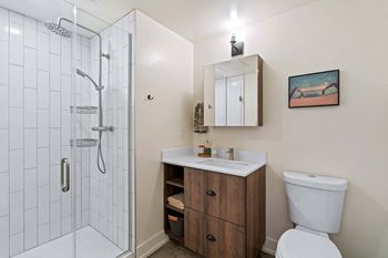 Glass-enclosed rain shower