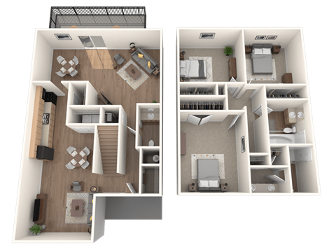 Floor plan for 3 beds, 2 baths, 1578 sqft