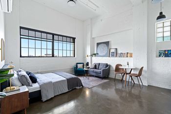 Expansive windows with ample natural light