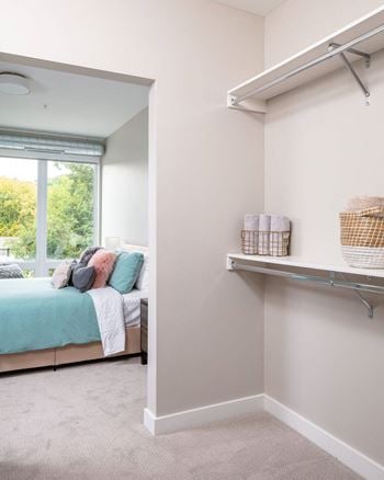 Spacious walk-in closets