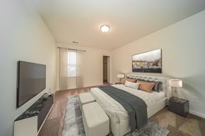 Locust Grove apartment for rent - A bedroom with a large bed and a flat screen TV.