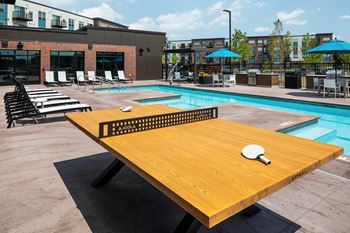 Helios terrace outdoor spa with e-shaped pool