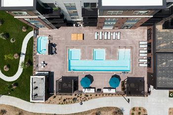 Helios terrace outdoor spa with e-shaped pool
