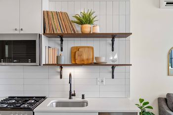 Subway tile backsplash