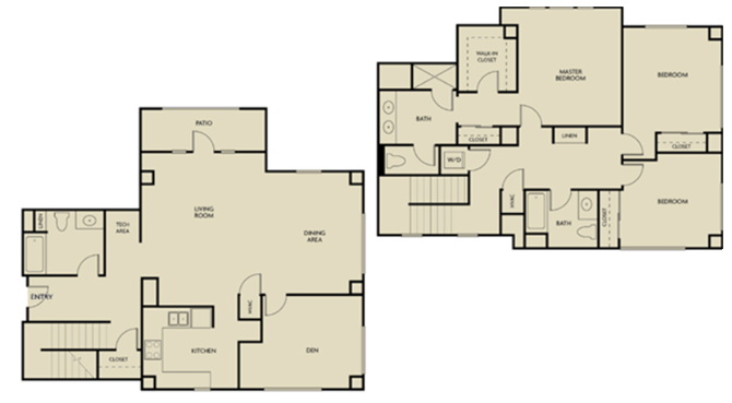 Floor plan for 3 beds, 3 baths, 1945 sqft