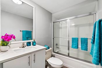 Combined shower and bathtub