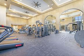 Las Vegas apartment for rent - A gym with treadmills, weights, and exercise equipment.