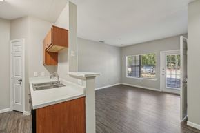 San Antonio apartment for rent - A kitchen with a sink and a counter.