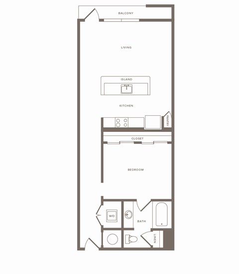 Floor plan for studio, 1 bath, 774 sqft