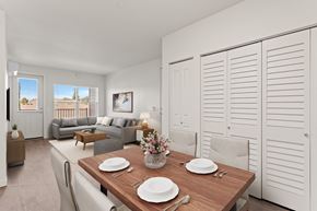 Vancouver apartment for rent - A dining room with a table set for two.