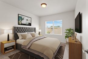 Vancouver apartment for rent - A bedroom with a large bed and a flat screen TV mounted on the wall.