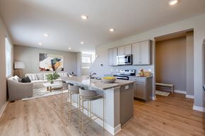 Maple Grove apartment for rent - an open kitchen and living room with a marble counter top