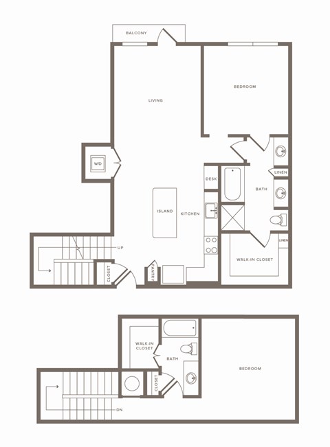 Floor plan for 2 beds, 2 baths, 1268 sqft