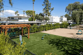 Phoenix apartment for rent - a backyard with a dog park and a playground and a gazebo