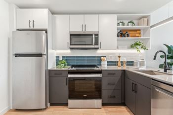 Modern stainless steel appliances