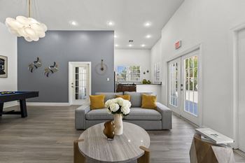Stylish resident lounge with coffee bar