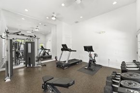 Kissimmee apartment for rent - Kissimmee, FL Townhomes for Rent - Estates at Lake Cecile – A well-equipped gym with a variety of exercise machines.