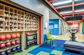 Newark apartment for rent - Bowling shoes and bowling balls in bowling alley