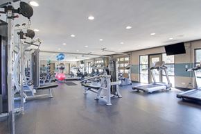 Atlanta apartment for rent - Fully equipped fitness center with modern exercise machines at Estuary apartments in Atlanta, GA 30341, near Chamblee and Brookhaven.