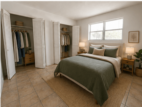 Ft. Lauderdale apartment for rent - Comfortable bedroom at RTW Rentals in Fort Lauderdale featuring spacious layouts, natural light, tile flooring, and relaxing living spaces.
