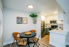 Las Vegas apartment for rent - Dining area and kitchen in a one- or two-bedroom apartment at Haven at Lone Mountain in Las Vegas, NV