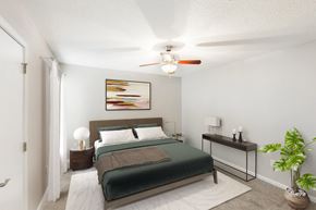 Charlotte apartment for rent - Spacious bedroom with natural light at Hunters Pointe apartments in Charlotte, NC 28213, near UNC Charlotte.
