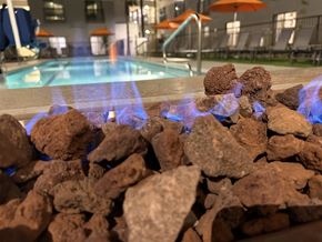 Phoenix apartment for rent - Studios In Downtown Phoenix, AZ - VB on 12th Street - Heated Pool With A Firepit, Umbrellas, And Chairs