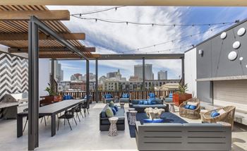 Rooftop terrace with fireplace