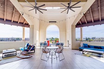 Sky deck with soft seating, televisions and bar - perfect for entertaining