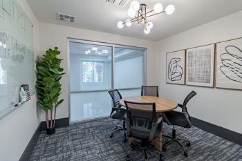 Business center and private pod rooms