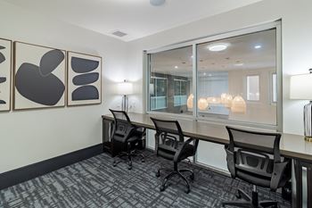 Business center and private pod rooms