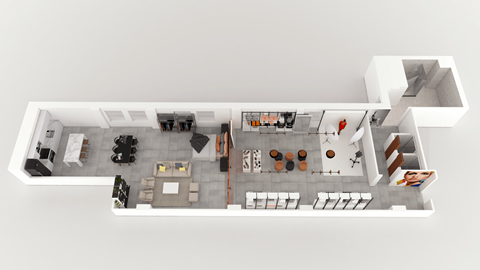 Floor plan for studio, 1 bath, 1729 sqft