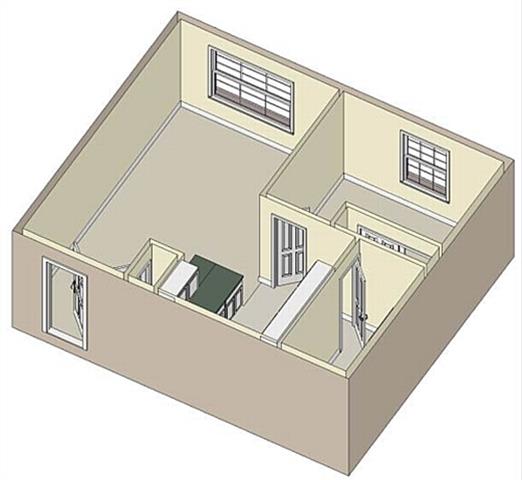 Floor plan for 1 bed, 1 bath, 810 sqft