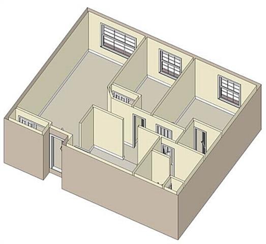 Floor plan for 2 beds, 1 bath, 891 sqft