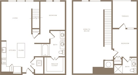 Floor plan for 2 beds, 2 baths, 947 sqft
