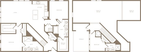 Floor plan for 3 beds, 3 baths, 1551 sqft