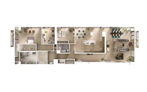 Floor plan for 2 beds, 2 baths, 2930 sqft