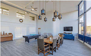 El Cajon apartment for rent - a large room with a ping pong table and a flat screen tv